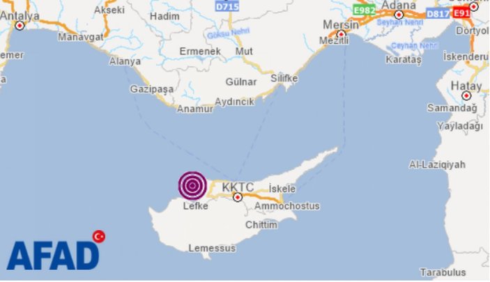 Mersin'de 4.3 büyüklüğünde deprem