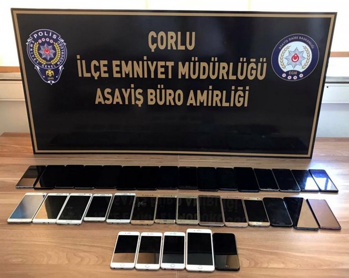 Tekirdağ'da iş yerinden 45 cep telefonu çalan hırsız