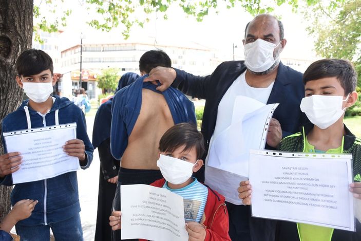 d Sivas'ta 11 çocuklu Afgan baba yardım istedi