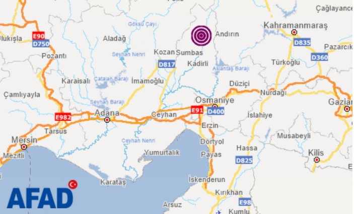 Osmaniye'de 4.2 büyüklüğünde deprem