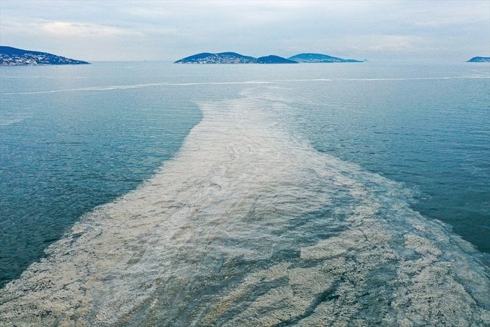 Bostancı sahilinde deniz salyası yoğunluğu su altı kamerasıyla görüntülendi