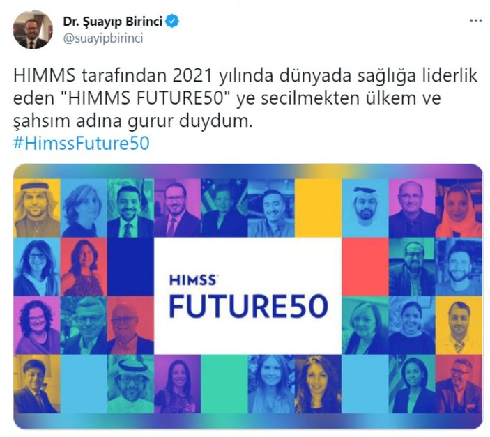 Şuayip Birinci HIMMS FUTURE50 listesine seçildi
