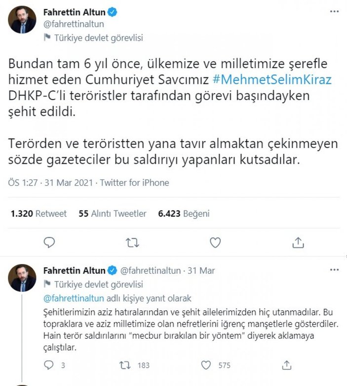 Ahmet Şık, Fahrettin Altun’un paylaşımdan şikayetçi oldu
