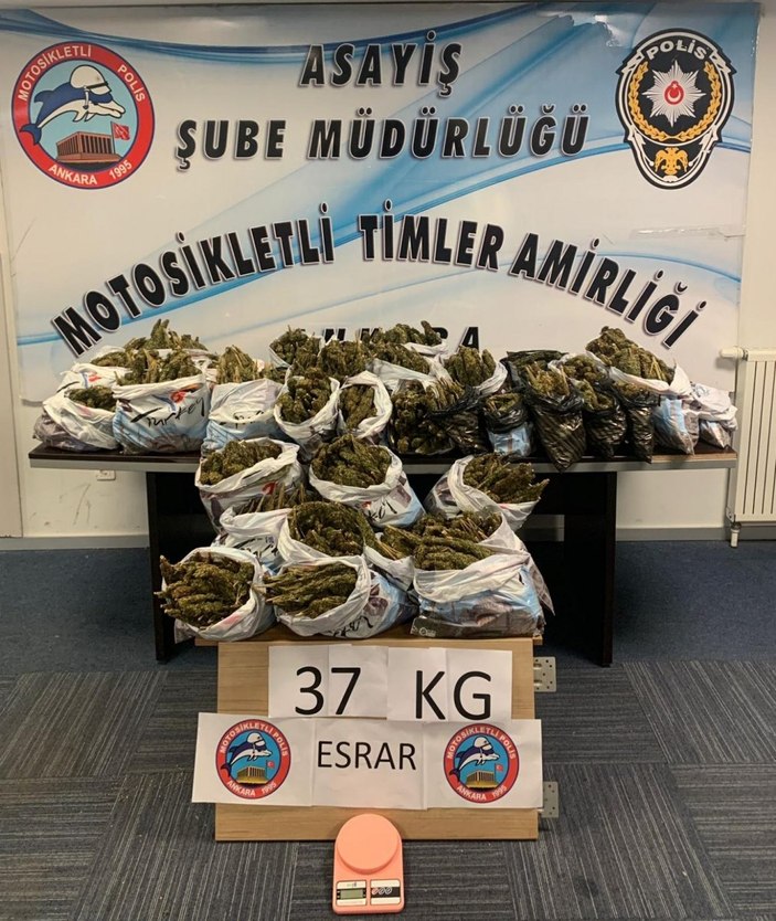 Ankara’da anahtarlığın üzerinde yazılı adreste, 36 kilo 500 gram esrar ele geçirildi