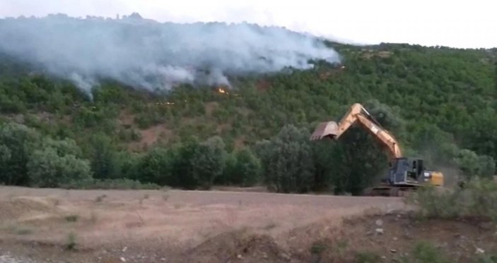 Elazığ-Diyarbakır sınırı arasında orman yangını