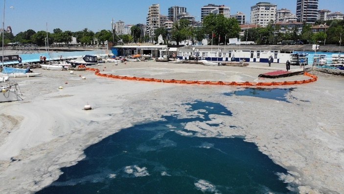 Caddebostan sahilinde müsilaj temizliği