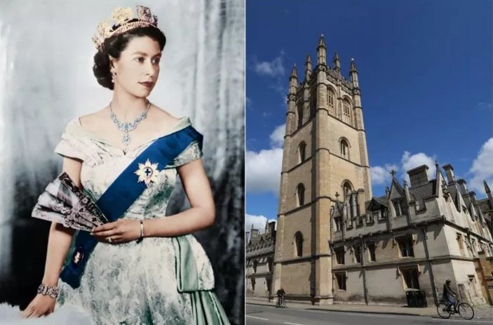 Oxford Üniversitesi öğrencileri Kraliçe 2. Elizabeth'in portresini kaldırdı