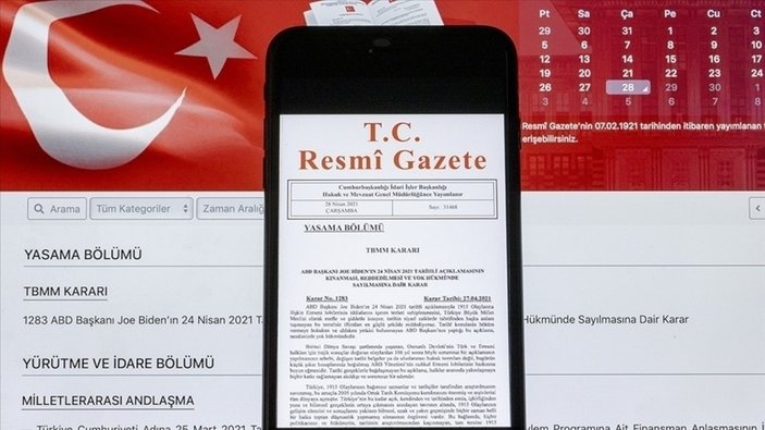 Resmi Gazete'de yayınlandı