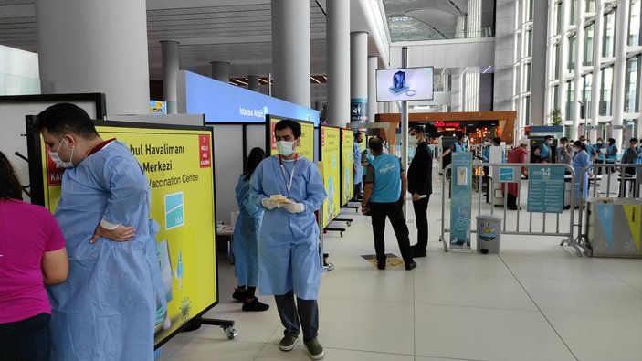 İstanbul Havalimanı'nda aşı merkezi hizmete açıldı