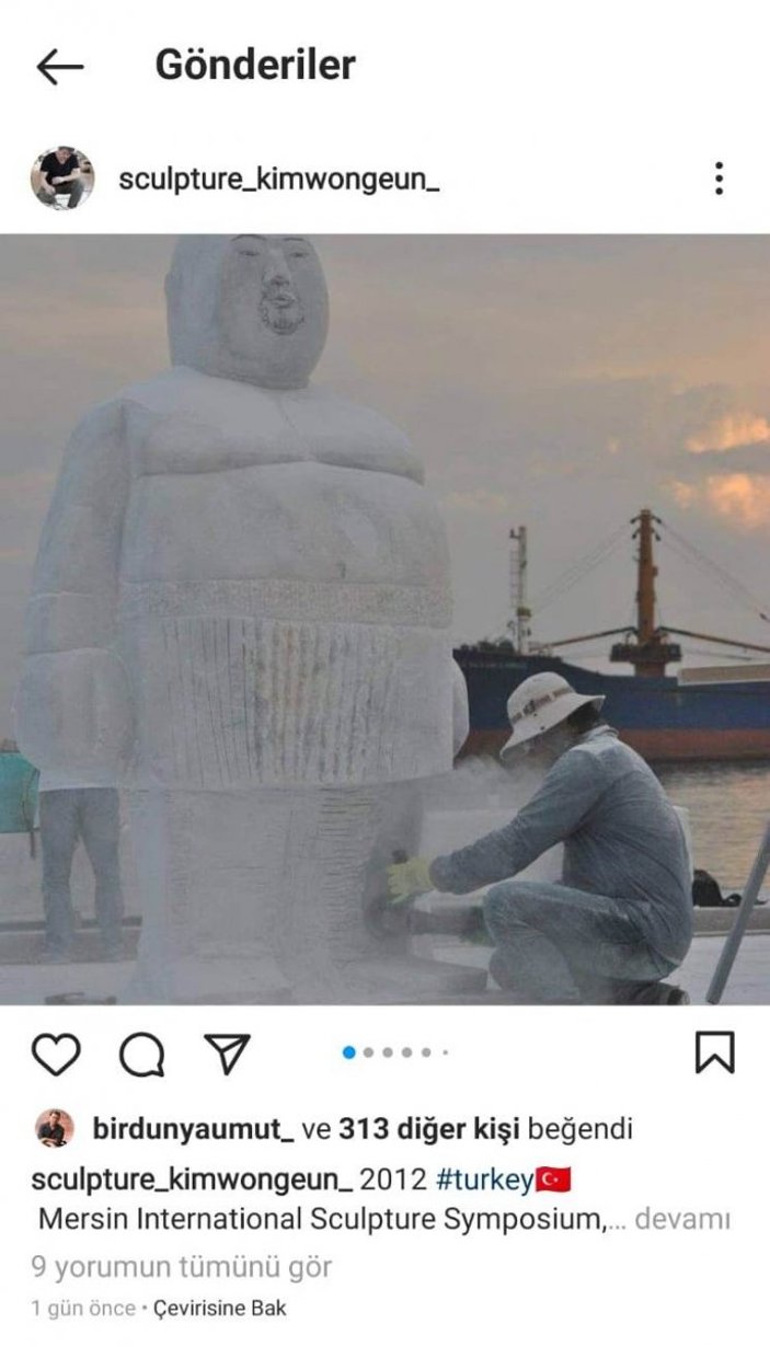 Mersin'deki şişman boksör heykeli espri konusu oldu