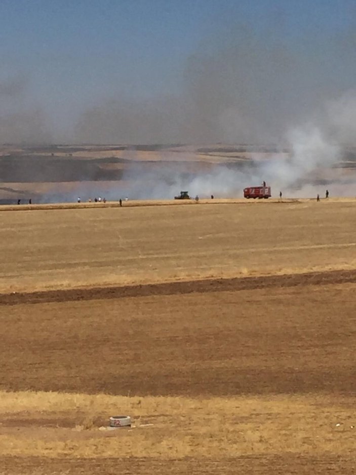 Diyarbakır’da 200 dönümlük buğday tarlası kül oldu