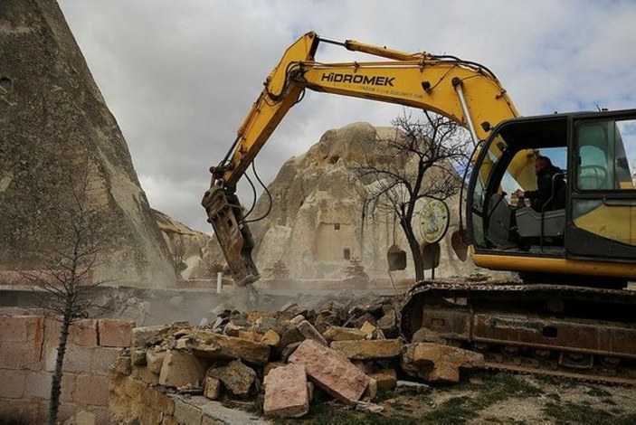 Kapadokya'da kaçak inşaat görüntüsüne son veriliyor