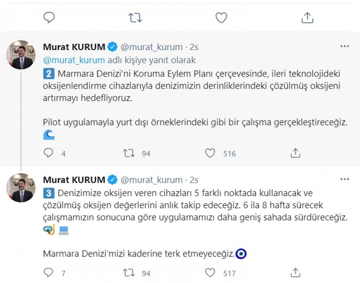 Murat Kurum: Marmara Denizi'nde 30 metre derinliğe oksijen vereceğiz