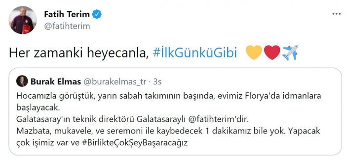 Galatasaray'dan Fatih Terim paylaşımı
