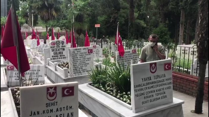 Samsun'da şehitlikteki Türk bayrağı ve direğini çaldılar