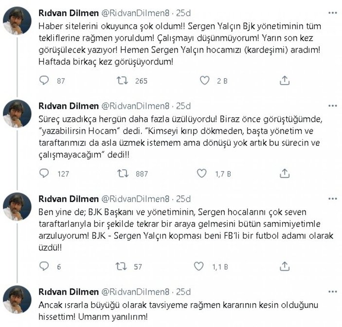Rıdvan Dilmen: Sergen Yalçın Beşiktaş'ı reddetti