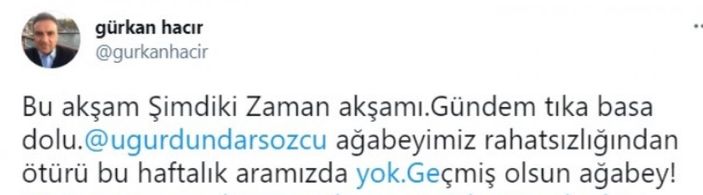 Uğur Dündar, rahatsızlandı