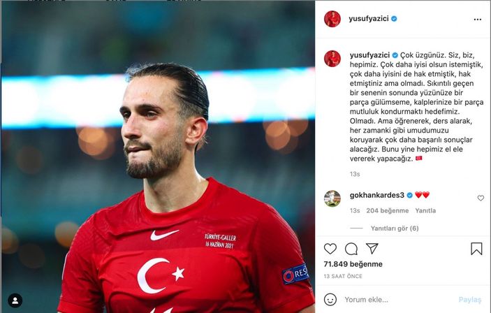 Yusuf Yazıcı: Çok üzgünüz