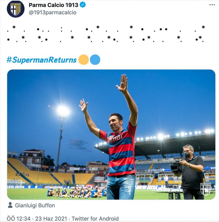 Juventus'tan ayrılan Gianluigi Buffon, Parma'ya döndü