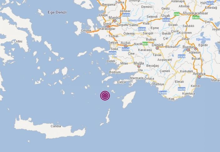 Datça açıklarında deprem