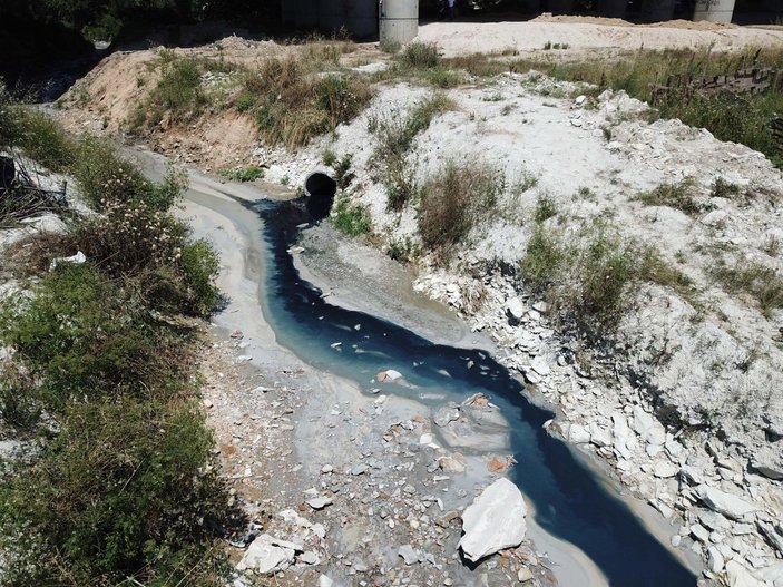 Arnavutköy Şamlar Gölü'ne akan dereye kimyasal atık karıştı