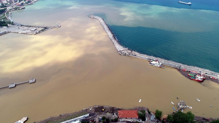 Zonguldak'ta deniz çamurla kaplandı