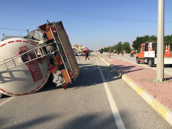 Konya'da 27 ton motorin yola döküldü