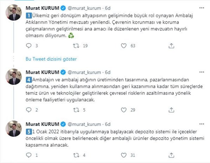 Murat Kurum’dan 'ambalajlı ürün' açıklaması