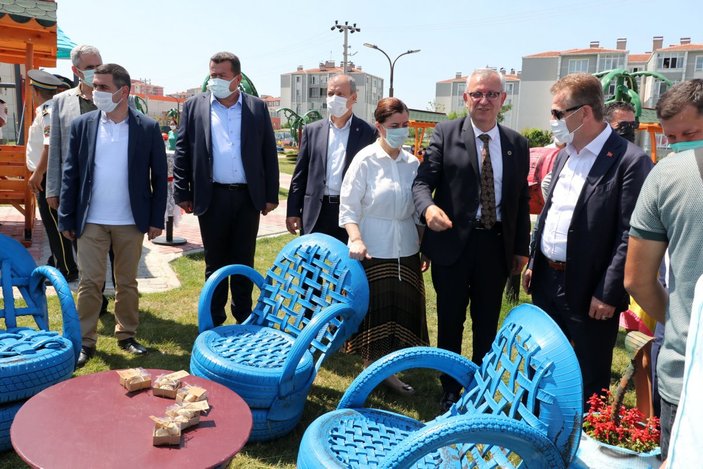 Edirne'deki yeni parka, Naim Süleymanoğlu heykeli yapıldı