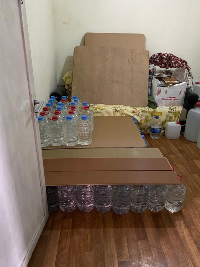 Adana'da sahte içki operasyonu: 1265 litre sahte içkiye el koyuldu