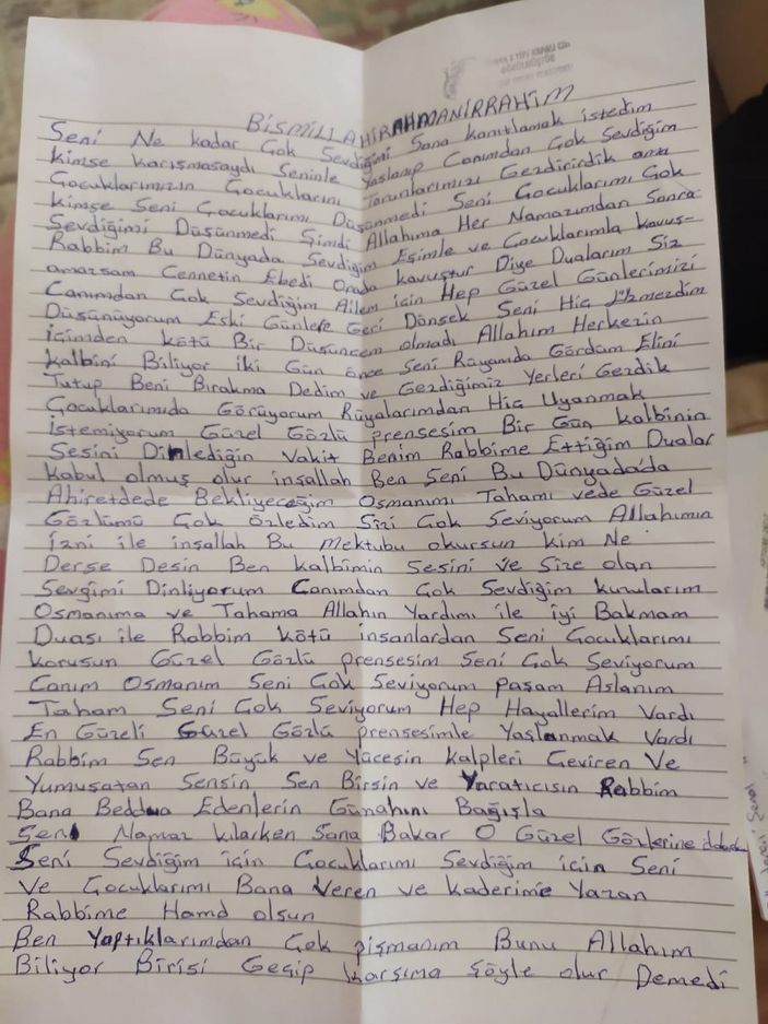 Konya'da kayınpederi ve bacanağını öldürdü, eşine mektup yazdı