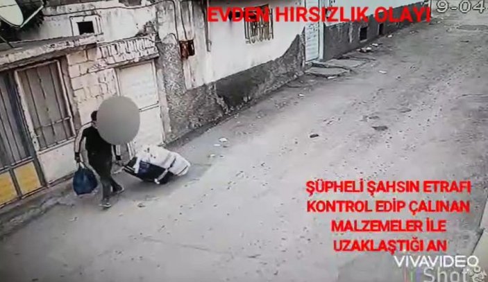 Gaziantep'te bir hırsız, duvardan tırmanarak girdiği evden valiz dolusu eşya çaldı
