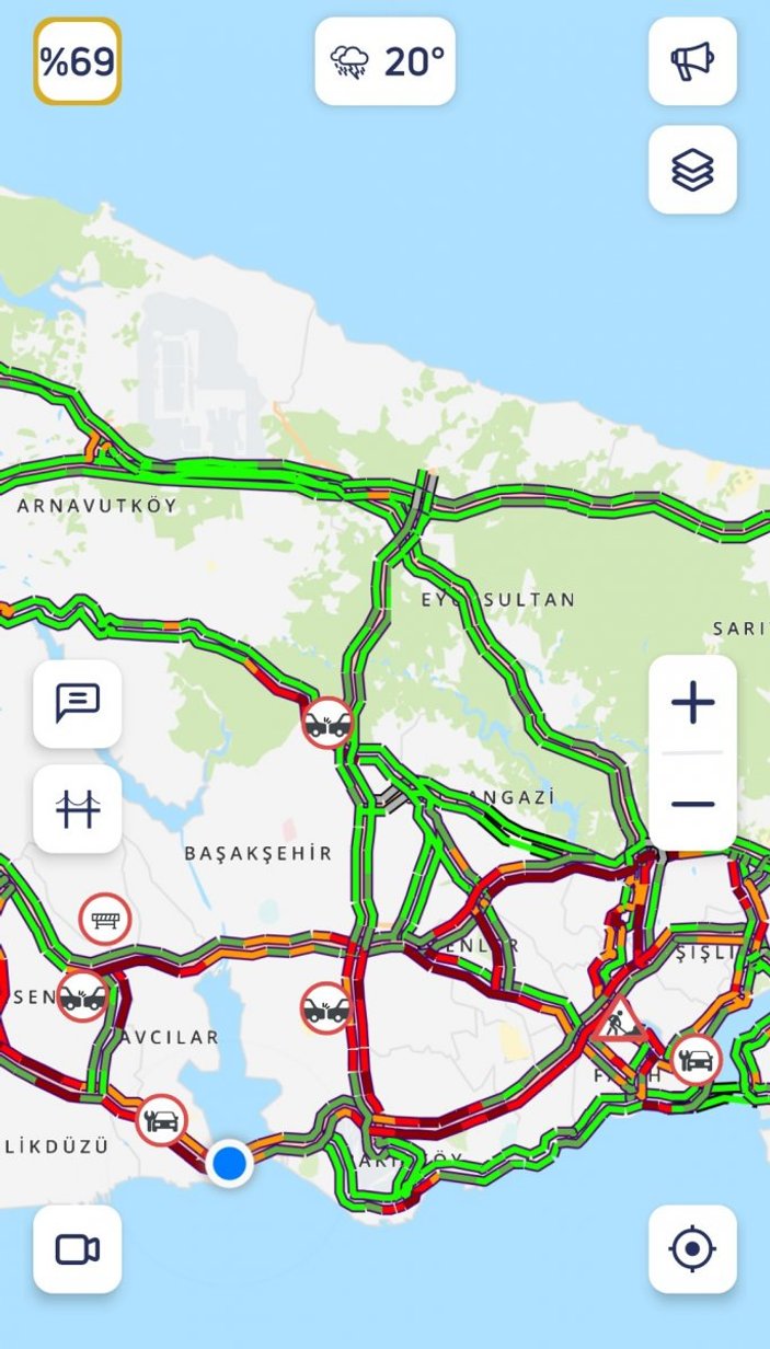 İstanbul'da trafik, durma noktasına geldi