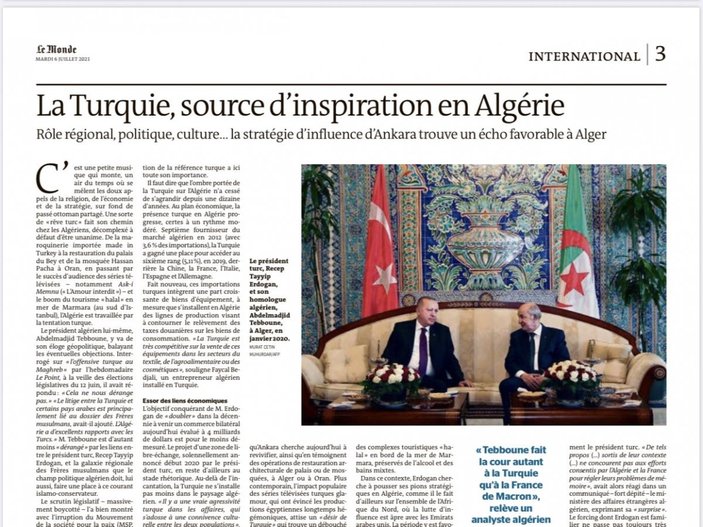 Fransız basını: Türkiye, Cezayir'de ilham kaynağı
