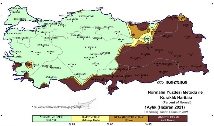 Türkiye’de olağanüstü kurak bölge sayısı arttı