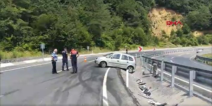 d Zonguldak’ta yola dökülen mazot, kaza getirdi