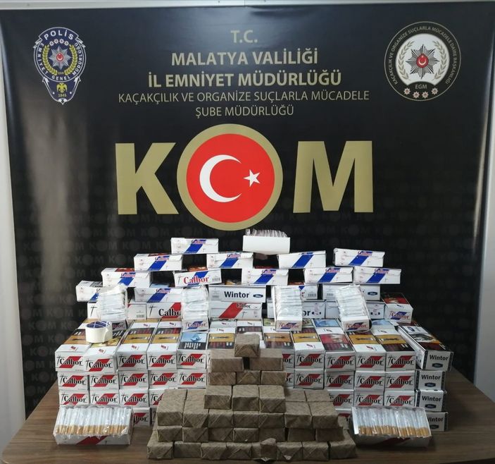 Malatya'da kaçak sigaralara el konuldu