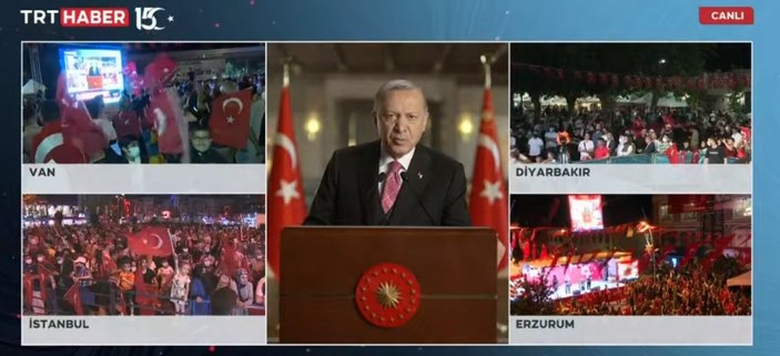 Cumhurbaşkanı Erdoğan'ın 15  Temmuz Millete Sesleniş konuşması