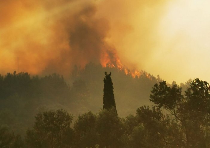 Yunanistan'ın Sisam adasında yangın