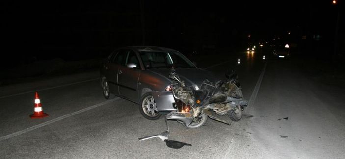 Konya'da otomobil ile motosiklet çarpıştı