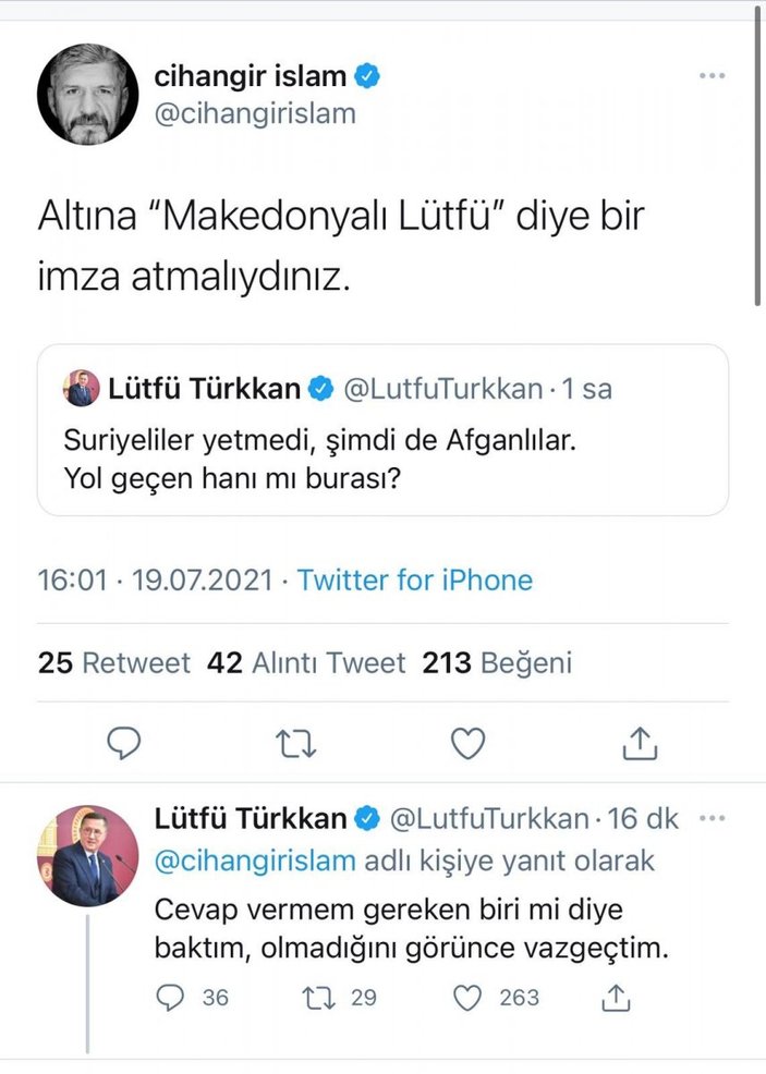 Lütfü Türkkan ile Cihangir İslam'ın göçmen tartışması