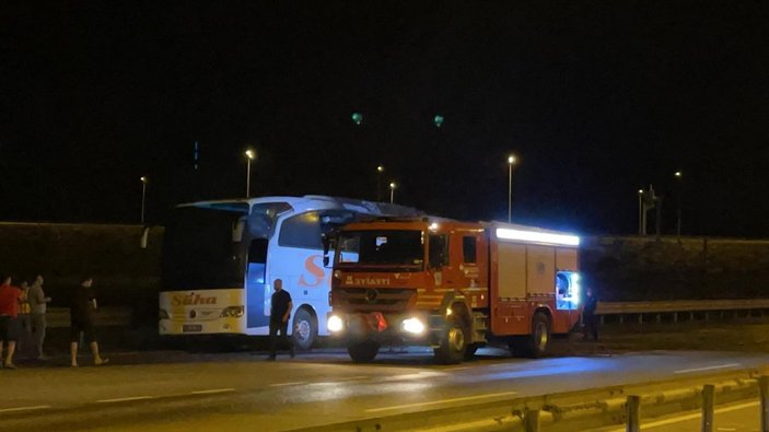 Aksaray'da yolcu otobüsü alevler içinde kaldı