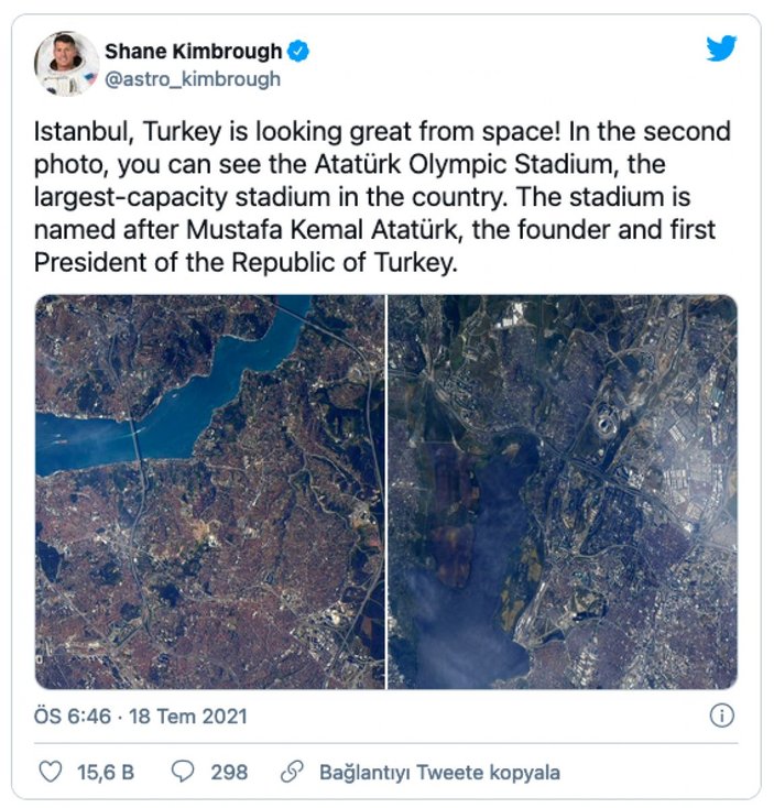 ABD'li astronotun Türkiye paylaşımı