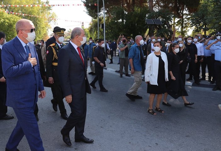 Cumhurbaşkanı Erdoğan, Kıbrıs'ta düzenlenen törene katıldı
