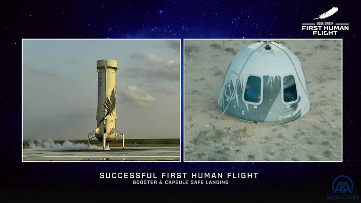 Jeff Bezos ve beraberindeki mürettebatı taşıyan araç uzaya fırlatıldı
