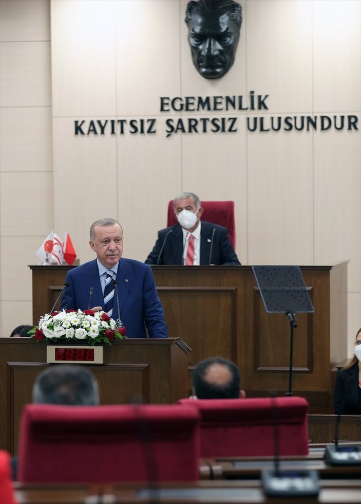 Cumhurbaşkanı Erdoğan, KKTC ziyareti sonunda basın açıklaması yaptı