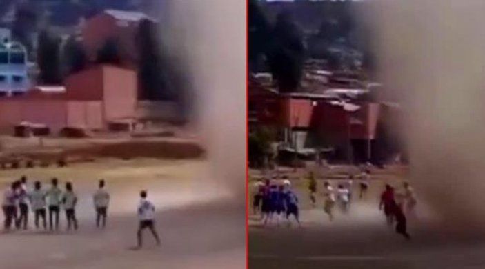 Bolivya'da maç öncesi 'şeytan hortumu' paniği