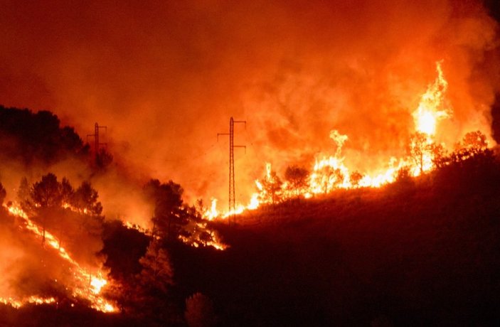 İspanya'da orman yangını