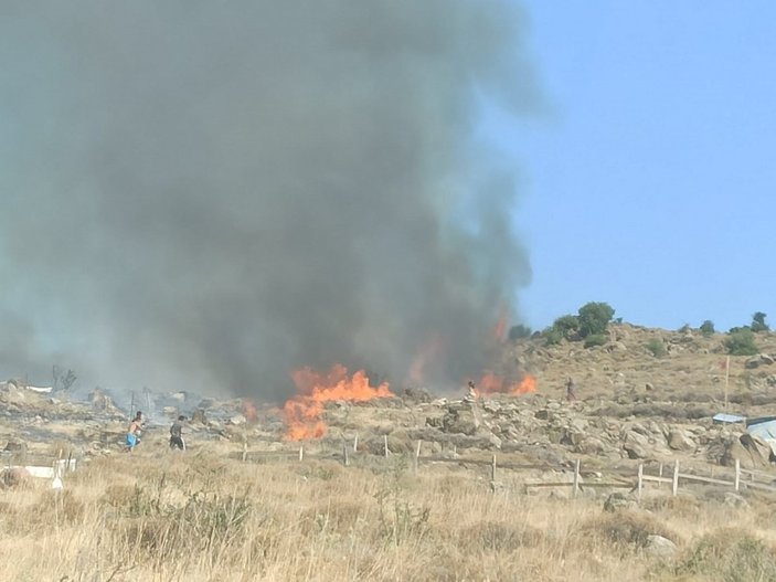 İzmir'de izmarit yangını 18 dönümlük araziyi küle çevirdi