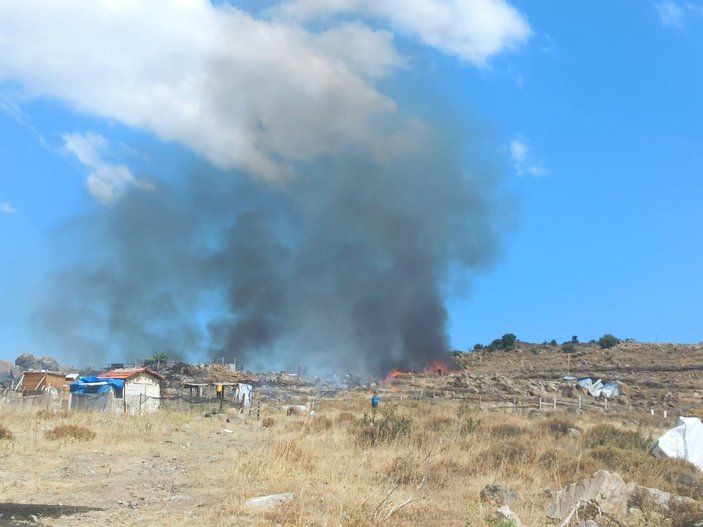 İzmir'de izmarit yangını 18 dönümlük araziyi küle çevirdi